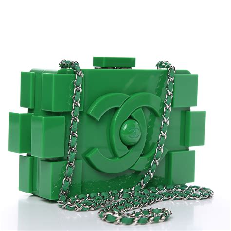 chanel lego clutch green|Chanel Lego clutch bag.